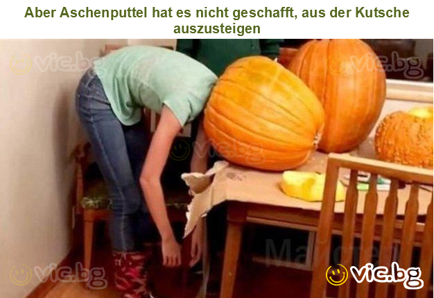 Aber Aschenputtel hat es nicht geschafft, aus der Kutsche auszusteigen