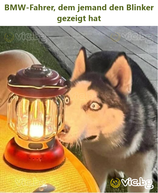BMW-Fahrer, dem jemand den Blinker gezeigt hat