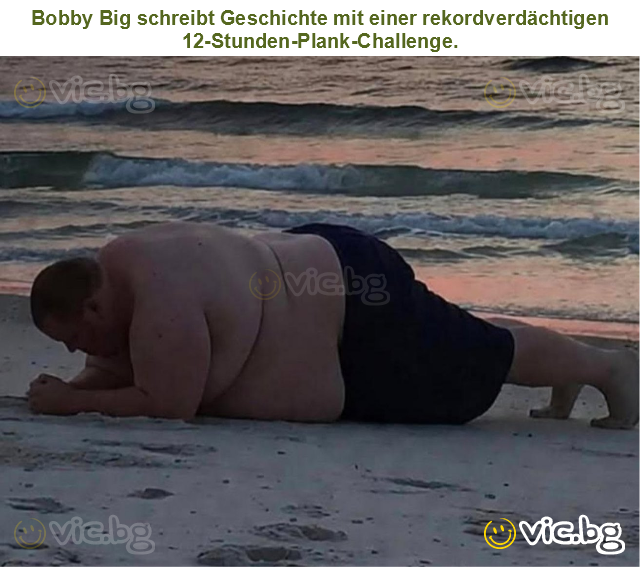 Bobby Big schreibt Geschichte mit einer rekordverdächtigen 12-Stunden-Plank-Challenge.