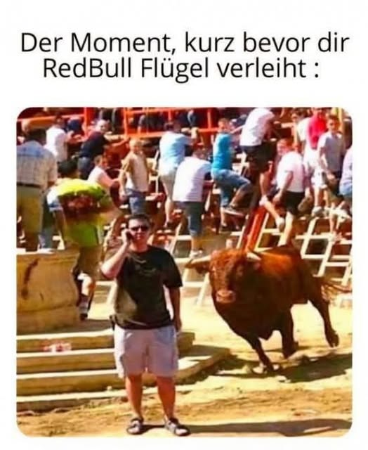 Der Moment, kurz bevor dir RedBull Flügel verleiht :