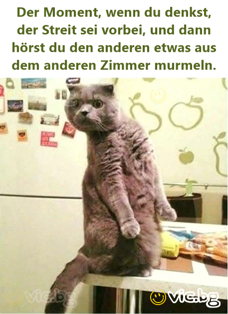 Der Moment, wenn du denkst, der Streit sei vorbei, und dann hörst du den anderen etwas aus dem anderen Zimmer murmeln.