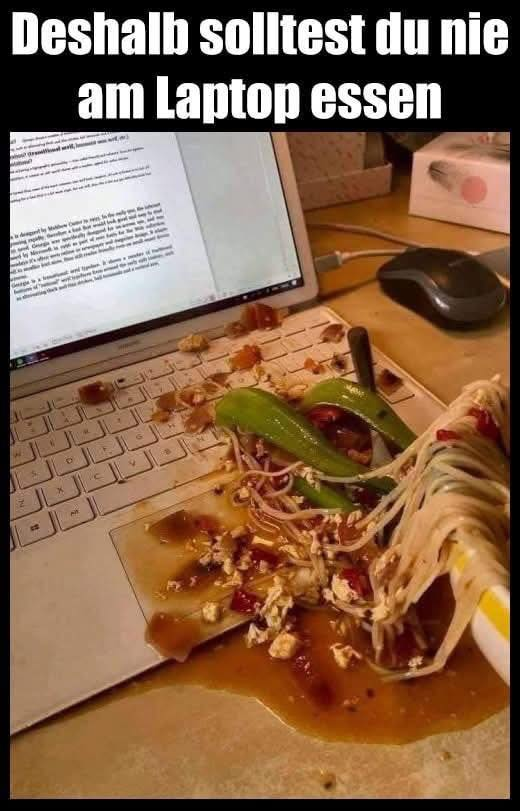 Deshalb solltest du nie am Laptop essen