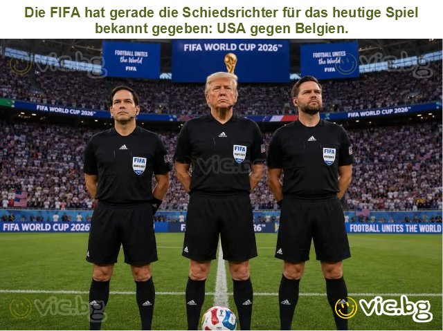 Die FIFA hat gerade die Schiedsrichter für das heutige Spiel bekannt gegeben: USA gegen Belgien.