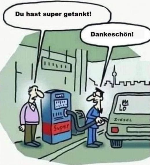 Du hast super getankt! Dankeschön!