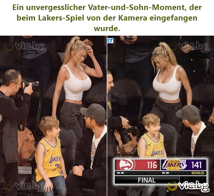 Ein unvergesslicher Vater-und-Sohn-Moment, der beim Lakers-Spiel von der Kamera eingefangen wurde.
