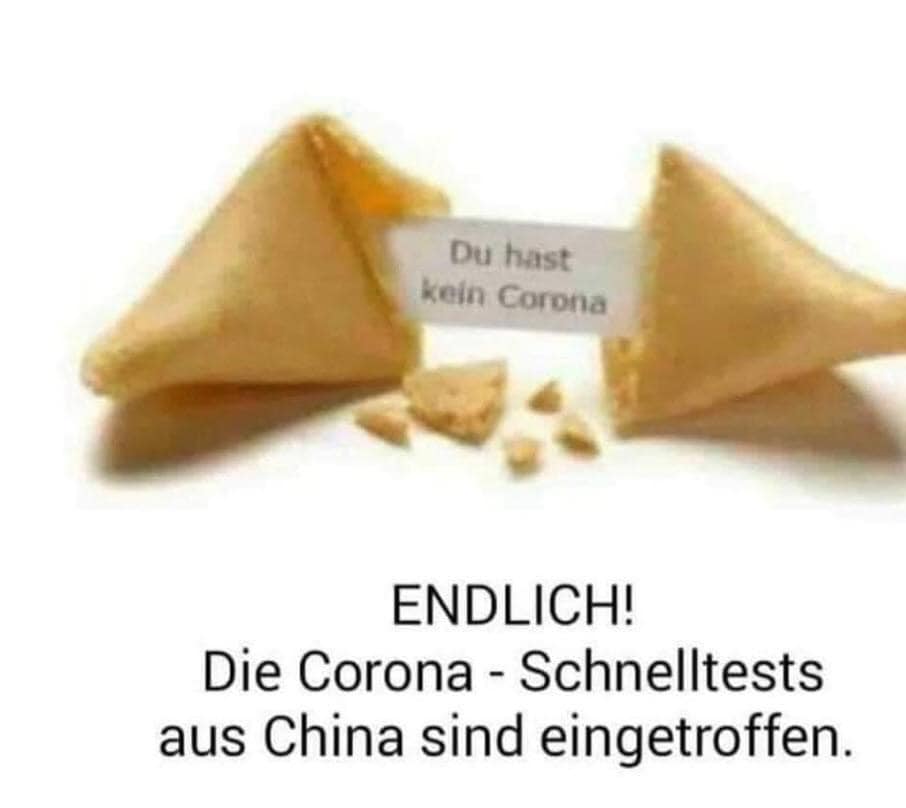 Endlich! Die Corona - Schnelltests aus China sind eingetroffen.