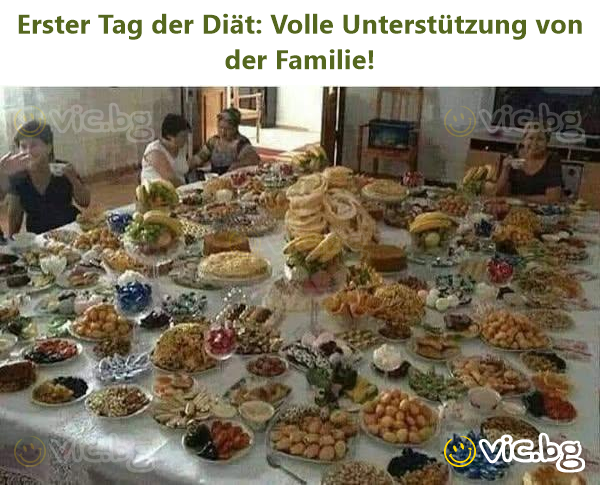 Erster Tag der Diät: Volle Unterstützung von der Familie!