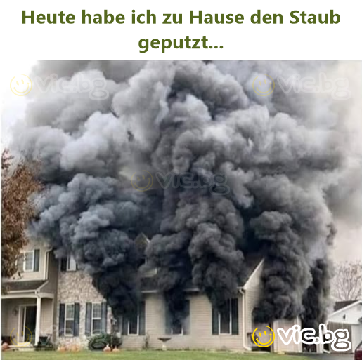Heute habe ich zu Hause den Staub geputzt...
