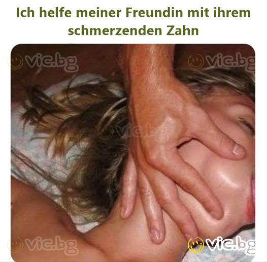 Ich helfe meiner Freundin mit ihrem schmerzenden Zahn