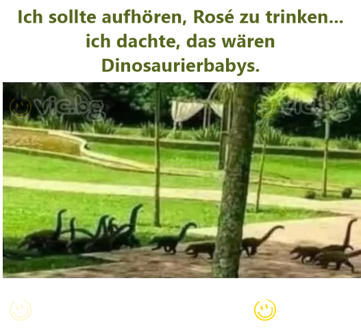 Ich sollte aufhören, Rosé zu trinken... ich dachte, das wären Dinosaurierbabys.