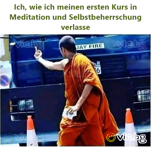 Ich, wie ich meinen ersten Kurs in Meditation und Selbstbeherrschung verlasse