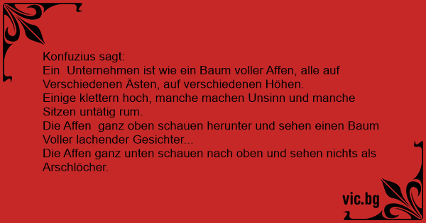 49+ Impfen lustige sprueche , Konfuzius sagt Ein Unternehmen ist wie ein Baum voller Affen, alle auf verschiedenen Ästen, auf