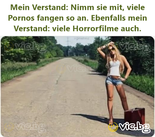 Mein Verstand: Nimm sie mit, viele Роrnоs fangen so an. Ebenfalls mein Verstand: viele Horrorfilme auch.