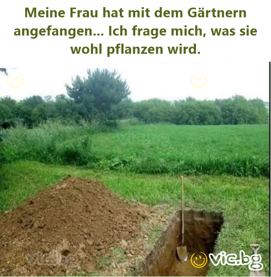 Meine Frau hat mit dem Gärtnern angefangen... Ich frage mich, was sie wohl pflanzen wird.