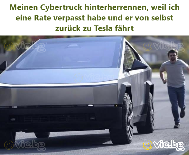 Meinen Cybertruck hinterherrennen, weil ich eine Rate verpasst habe und er von selbst zurück zu Tesla fährt