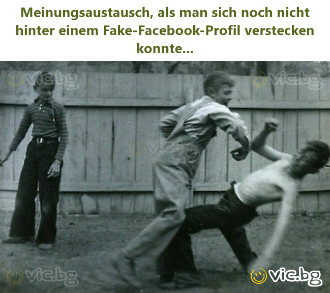 Meinungsaustausch, als man sich noch niсhт hinter einem Fake-Facebook-Profil verstecken konnte...