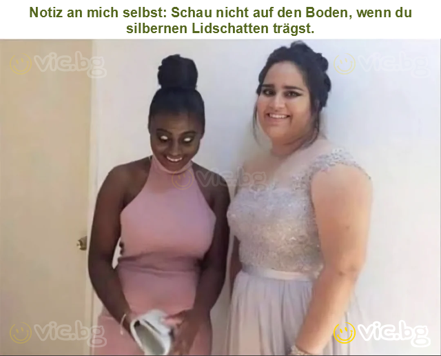 Notiz an mich selbst: Schau nicht auf den Boden, wenn du silbernen Lidschatten trägst.