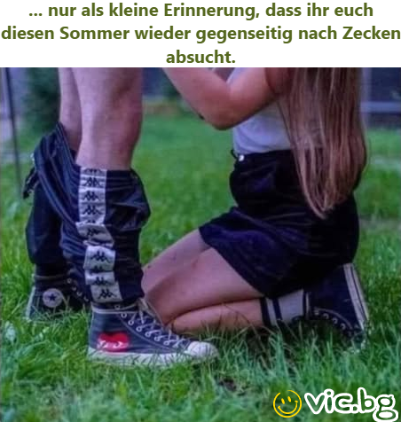 ... nur als kleine Erinnerung, dass ihr euch diesen Sommer wieder gegenseitig nach Zecken absucht.