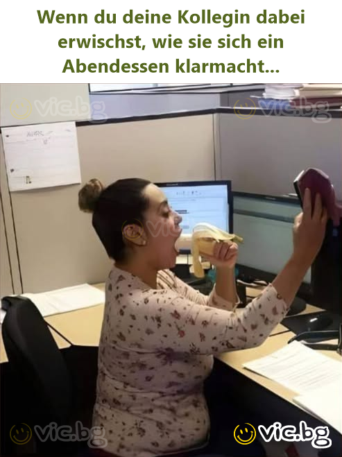 Wenn du deine Kollegin dabei erwischst, wie sie sich ein Abendessen klarmacht...