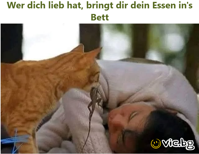 Wer dich lieb hat, bringt dir dein Essen in's Bett