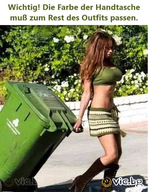 Wichtig! Die Farbe der Handtasche muß zum Rest des Outfits passen.