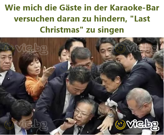 Wie mich die Gäste in der Karaoke-Bar versuchen daran zu hindern, "Last Christmas" zu singen