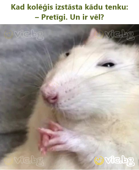 Kad kolēģis izstāsta kādu tenku: – Pretīgi. Un ir vēl?
