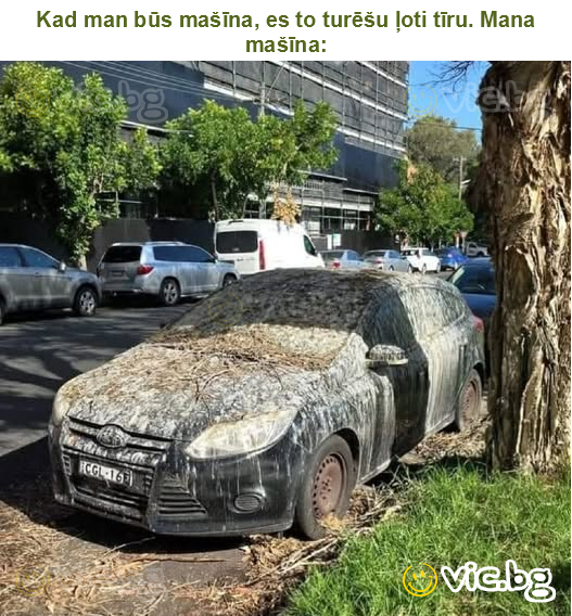 Kad man būs mašīna, es to turēšu ļoti tīru. Mana mašīna: