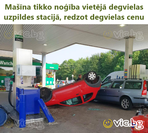 Mašīna tikko noģība vietējā degvielas uzpildes stacijā, redzot degvielas cenu