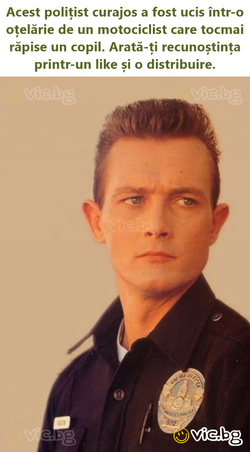 Acest polițist curajos a fost ucis într-o oțelărie de un motociclist care tocmai răpise un copil. Arată-ți recunoștința printr-un like și o distribuire.