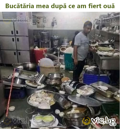 Bucătăria mea după ce am fiert ouă