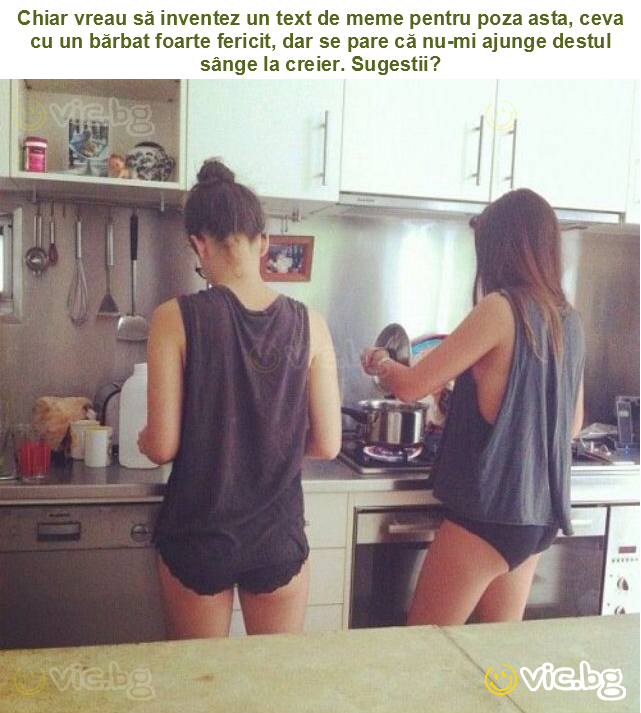 Chiar vreau să inventez un text de meme pentru poza asta, ceva cu un bărbat foarte fericit, dar se pare că nu-mi ajunge destul sânge la creier. Sugestii?