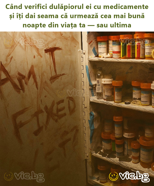 Când verifici dulăpiorul ei cu medicamente și îți dai seama că urmează cea mai bună noapte din viața ta — sau ultima