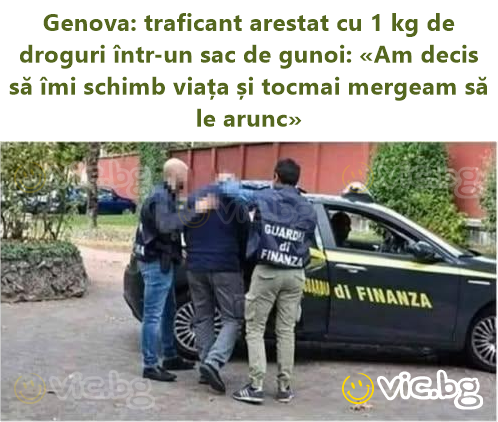 Genova: traficant arestat cu 1 kg de droguri într-un sac de gunoi: «Am decis să îmi schimb viața și tocmai mergeam să le arunc»