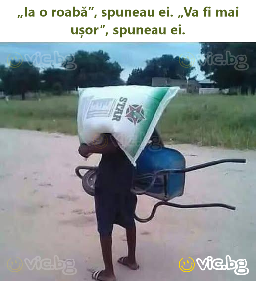 „Ia o roabă”, spuneau ei. „Va fi mai ușor”, spuneau ei.