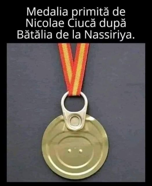 Medalia primità de Nicolae Ciucă după Bătălia de la Nassiriya.