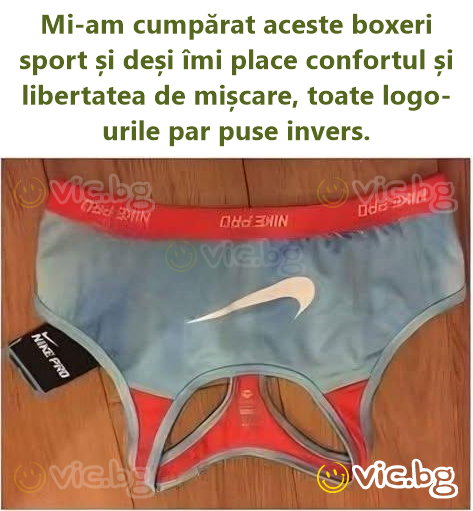 Mi-am cumpărat aceste boxeri sport și deși îmi place confortul și libertatea de mișcare, toate logo-urile par puse invers.
