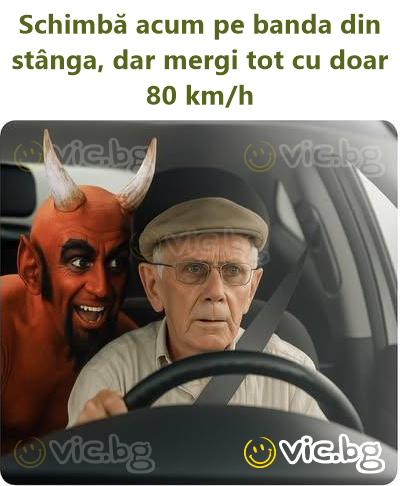 Schimbă acum pe banda din stânga, dar mergi tot cu doar 80 km/h
