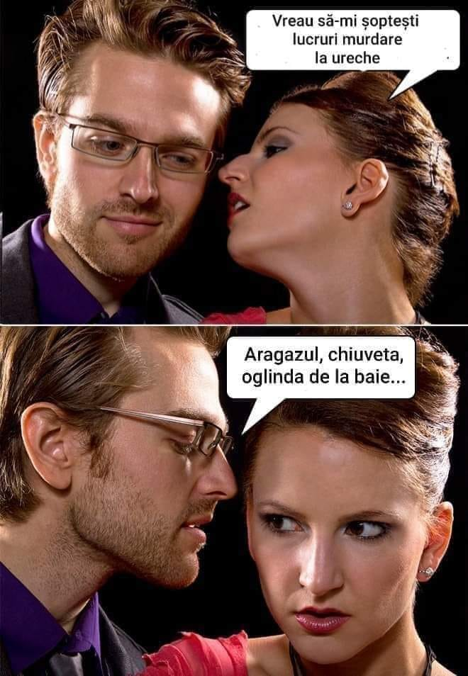 Vreau sa-mi soptesti lucruri murdare la ureche. Aragazul, chiuveta, oglinda de la baie...