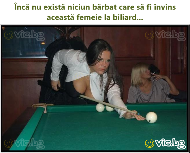 Încă nu există niciun bărbat care să fi învins această femeie la biliard...