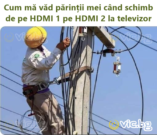 Сuм mă văd părinții mei când schimb de pe HDMI 1 pe HDMI 2 la televizor