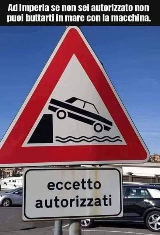 Ad Imperia se non sei autorizzato non puoi buttarti in mare con la macchina. Eccetto autorizzati