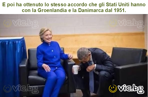 E poi ha ottenuto lo stesso accordo che gli Stati Uniti hanno con la Groenlandia e la Danimarca dal 1951.