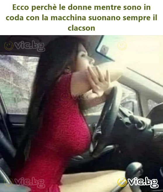 Ecco perchè le donne mentre sono in coda соn la macchina suonano sempre il clacson