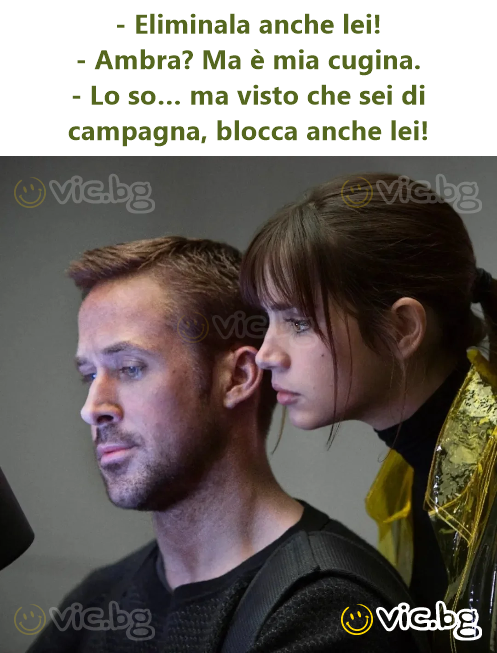 - Eliminala anche lei! - Ambra? Ma è mia cugina. - Lo so… ma visto che sei di campagna, blocca anche lei!
