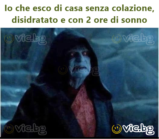 Io che esco di casa senza colazione, disidratato e con 2 ore di sonno