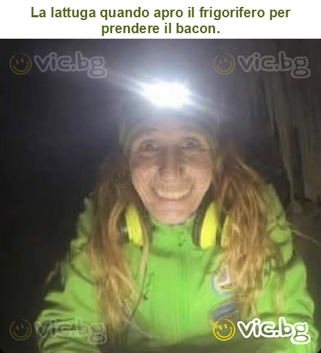 La lattuga quando apro il frigorifero per prendere il bacon.