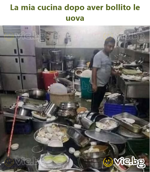 La mia cucina dopo aver bollito le uova
