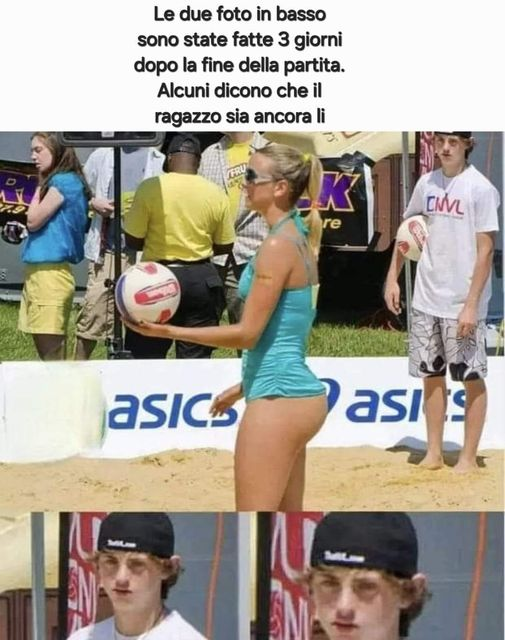 Le due foto in basso sono state fatte 3 giorni dopo la fine della partita. Alcuni dicono che il ragazzo sia ancora li