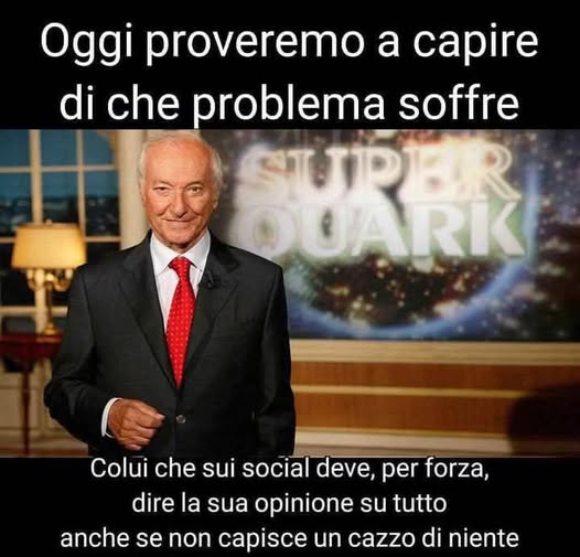 Oggi proveremo a capire di che problema soffre. Colui che sui social deve, per forza, dire la sua opinione su tutto anche se non capisce un cazzo di niente